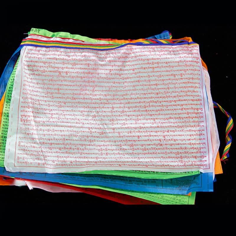 Buddha Stones Tibetan 5 Colors Windhorse Blessing Outdoor 20 Pcs Prayer Flag TIBETAN PRAYER FLAGS buddhastoneshop 15
