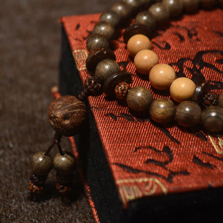 Tibetan sandalwood charm mala bracelet — view 9