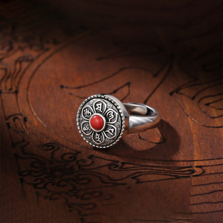 Tibetan mantra rotatable ring — view 5