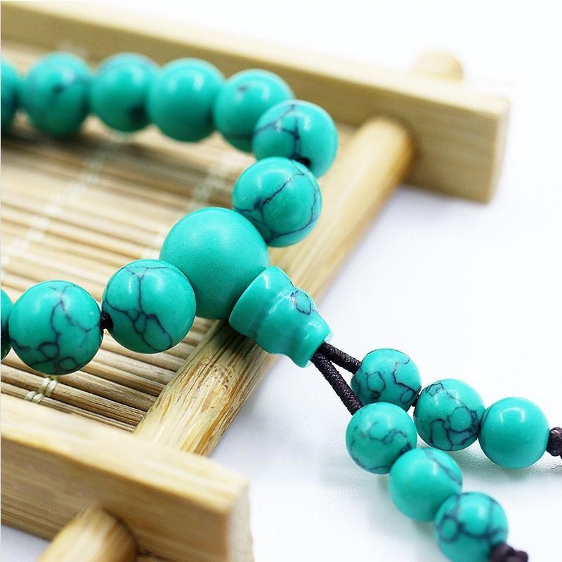 Tibetan Turquoise Mala Necklace — view 4