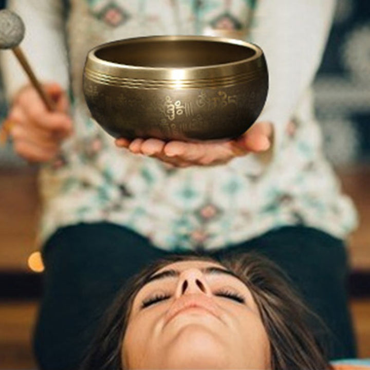 Tibetan meditation singing bowl set — view 2