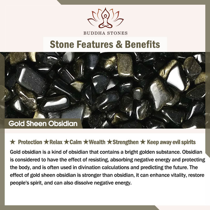 Buddha Stones Tibetan Obsidian Protection Necklace Necklace BS 10