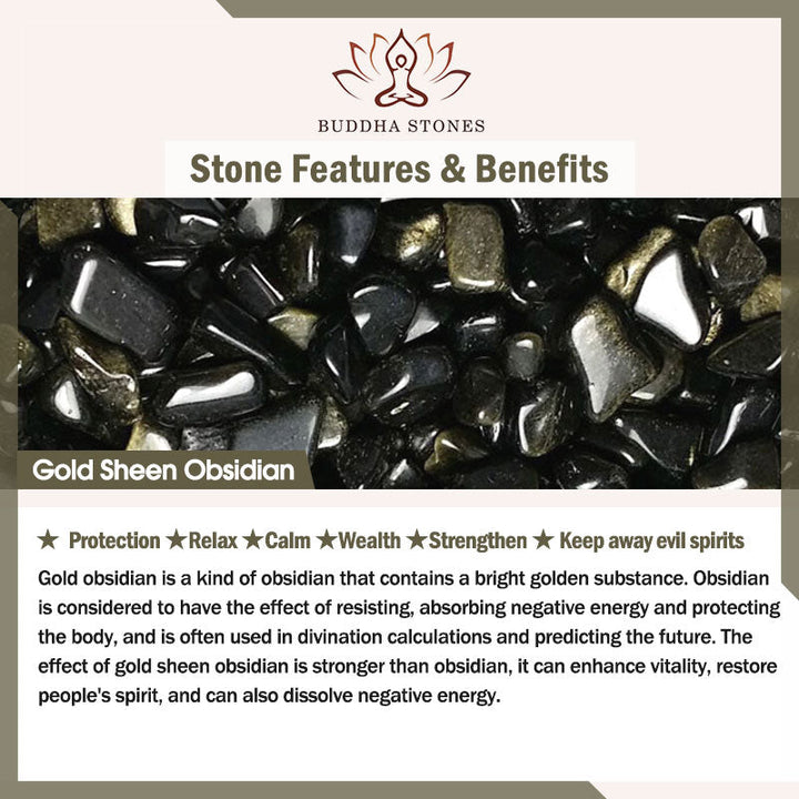 Buddha Stones Tibetan Obsidian Protection Necklace Necklace BS 10