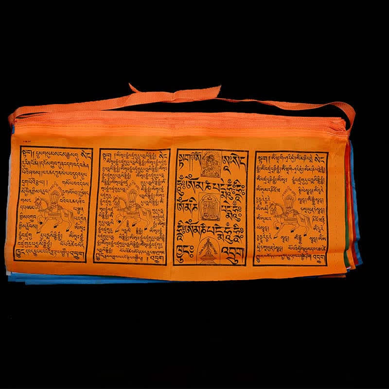 Five-color Windhorse prayer flags — view 1