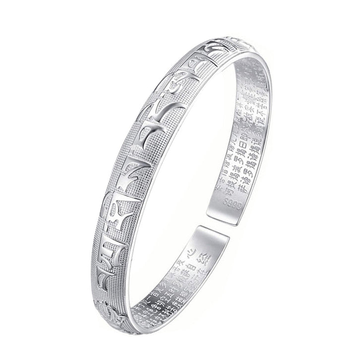 Tibetan Sanskrit White Copper Bracelet Bangle — view 8