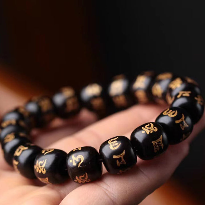 Tibetan Ebony Wood Mantra Bracelet — view 3