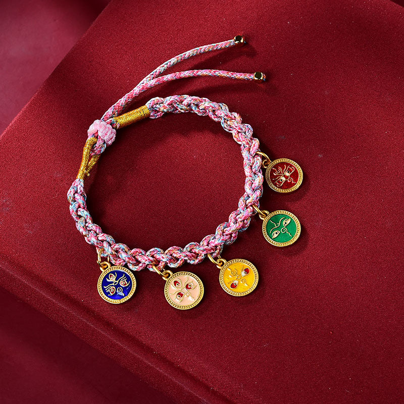 Handwoven multicolor five-gods braid bracelet — view 3