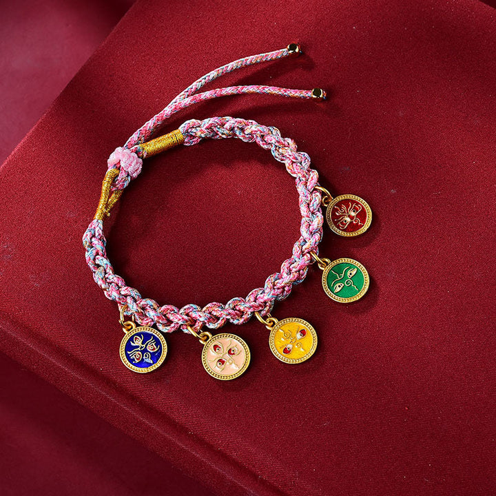 Handwoven multicolor five-gods braid bracelet — view 3