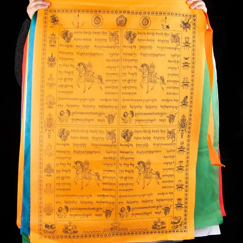 Five-color Windhorse prayer flags — view 4