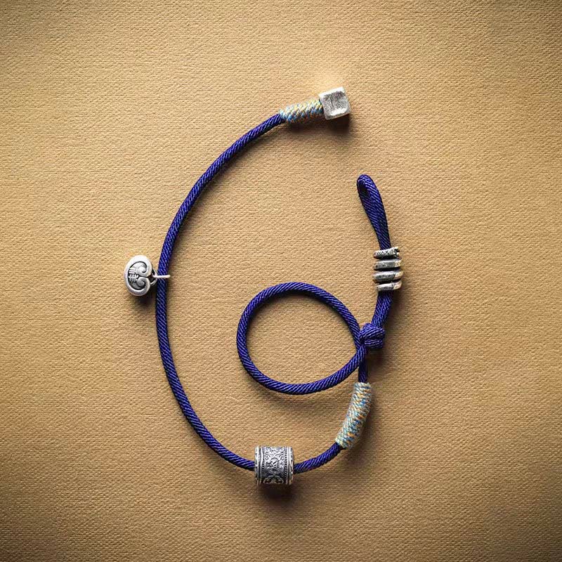 Om Mani Padme Hum double-wrap cord bracelet — view 3