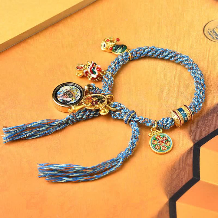 Tibetan Zakiram motif braided cord bracelet — view 4