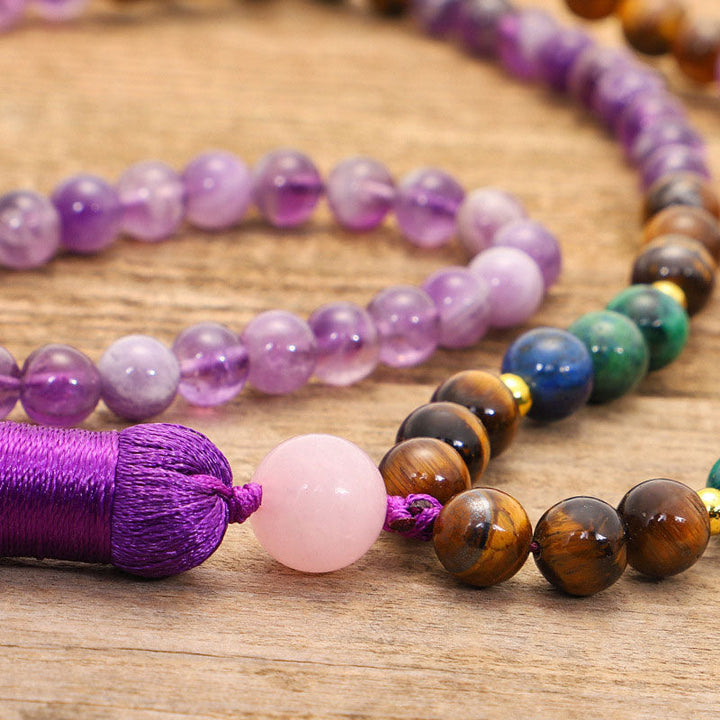 Tibetan Amethyst Mala Bracelet Set — view 9