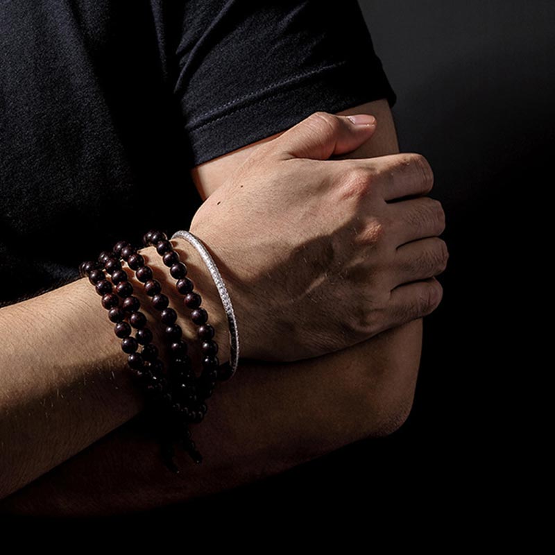 Heart Sutra white copper adjustable bracelet — view 2