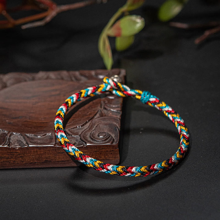 Handwoven five-color thread bracelet — view 2