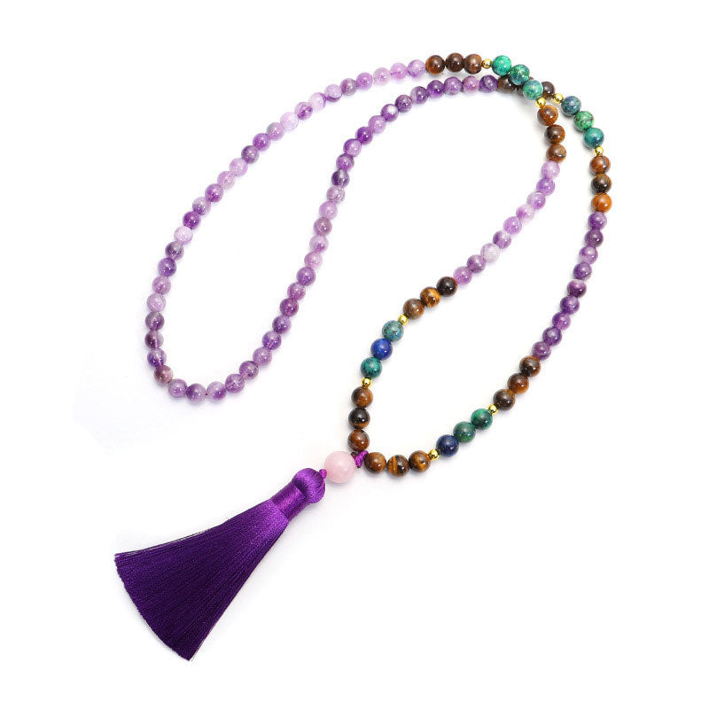 Tibetan Amethyst Mala Bracelet Set — view 4