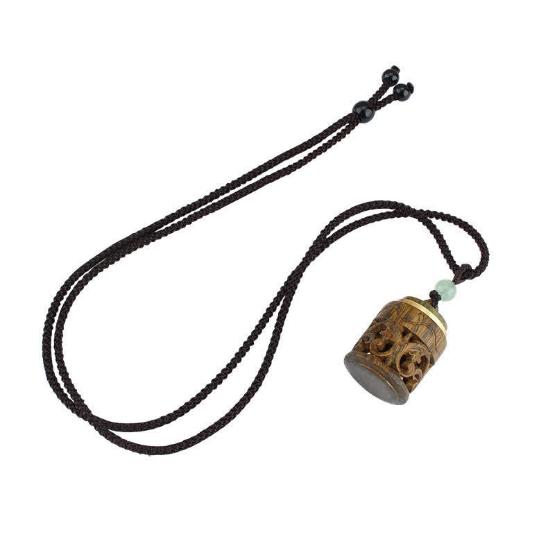 Green sandalwood and rosewood lotus pendant — view 16