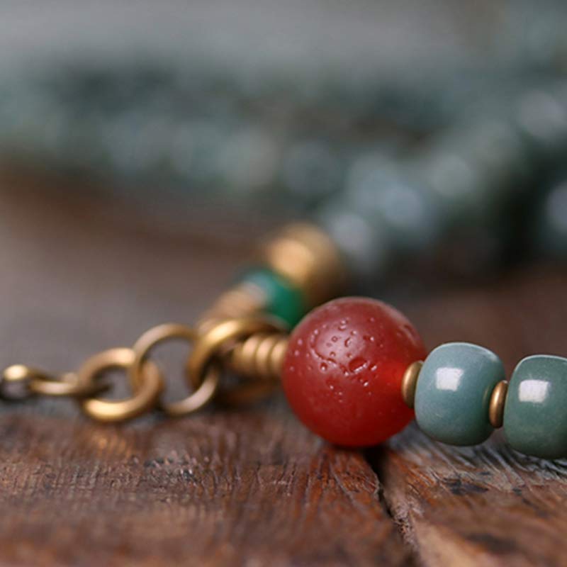 Bodhi seed and Dzi bead mala bracelet — view 8