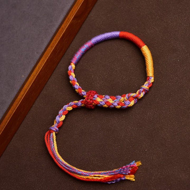 Handwoven multicolor cord bracelet — view 4