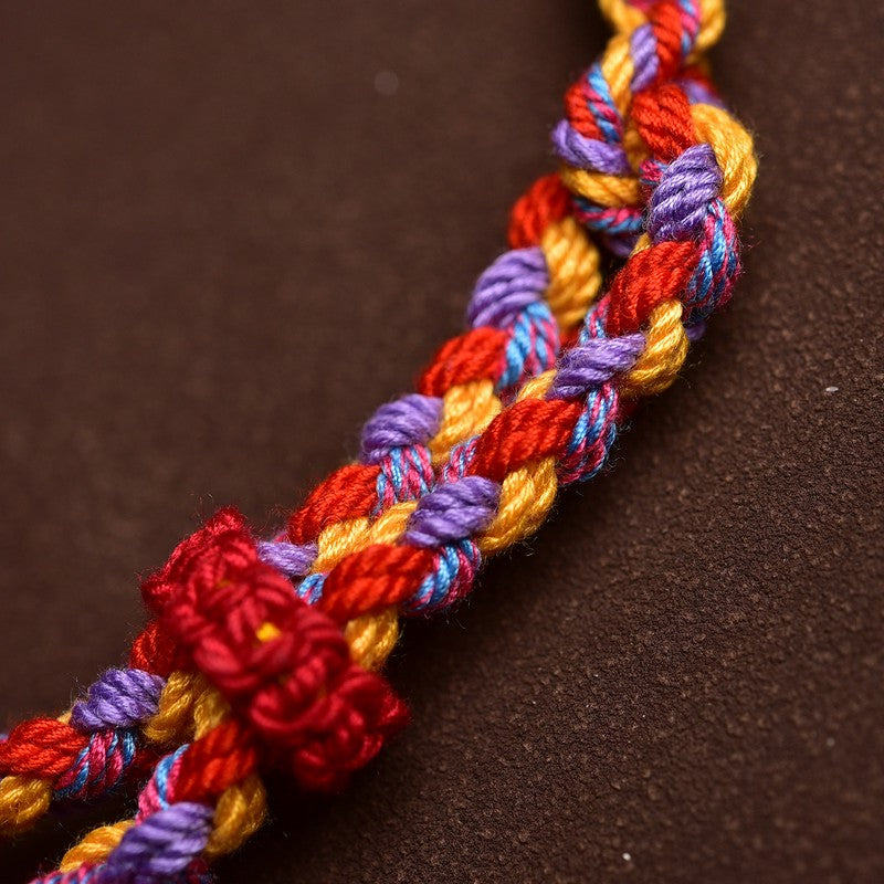 Handwoven multicolor cord bracelet — view 5