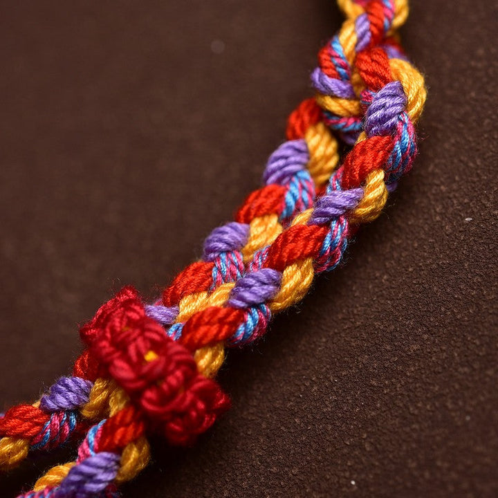 Handwoven multicolor cord bracelet — view 5