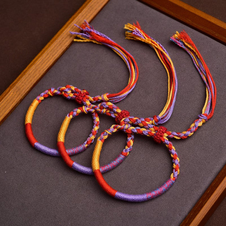Handwoven multicolor cord bracelet — view 1