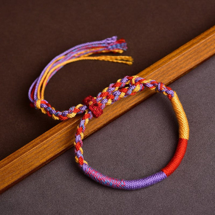 Handwoven multicolor cord bracelet — view 3