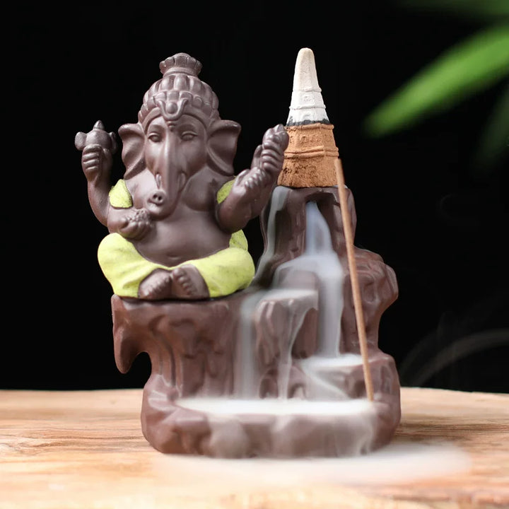Ganesha waterfall backflow and stick incense burner — detail view 8