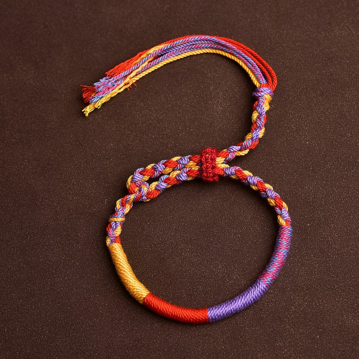 Handwoven multicolor cord bracelet — view 2