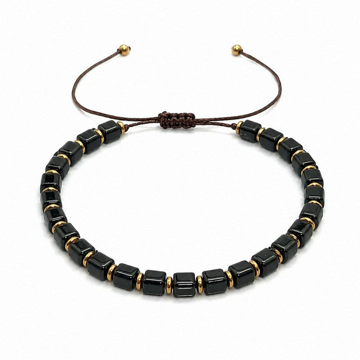FREE Today: Protection and Strength Black Obsidian Square Bead Braided Adjustable Bracelet