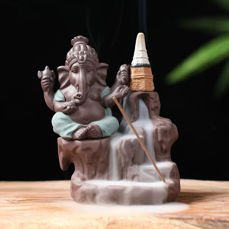 Ganesha waterfall backflow and stick incense burner — detail view 7