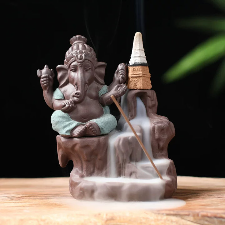 Ganesha waterfall backflow and stick incense burner — detail view 7