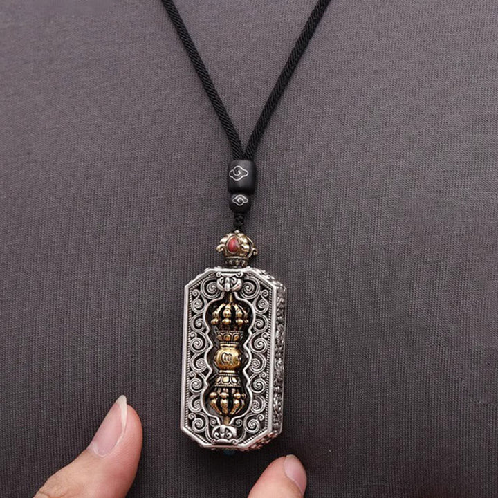 Rotating Dorje and lotus mantra pendant — view 5