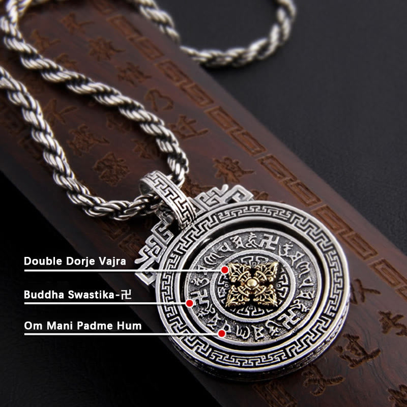 Tibetan double Dorje rotatable pendant — view 11