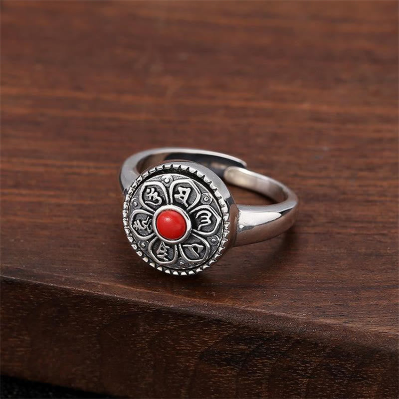 Tibetan mantra rotatable ring — view 3