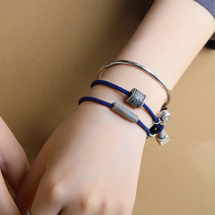 Om Mani Padme Hum double-wrap cord bracelet — view 4