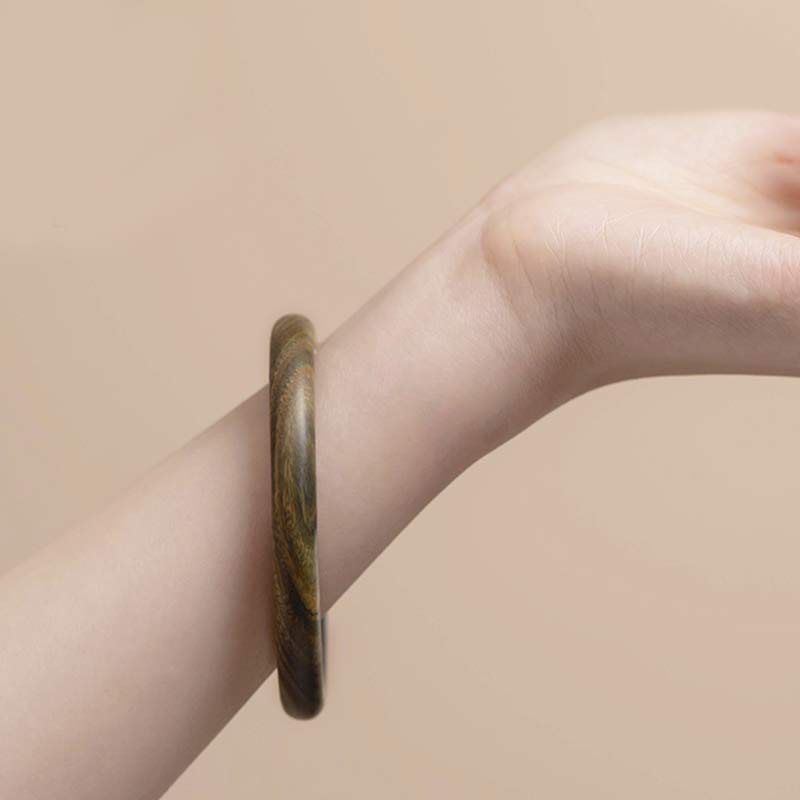 Buddha Stones Tibetan Small Leaf Red Sandalwood Ebony Green Sandalwood Protection Bracelet Bangle Bracelet BS 20