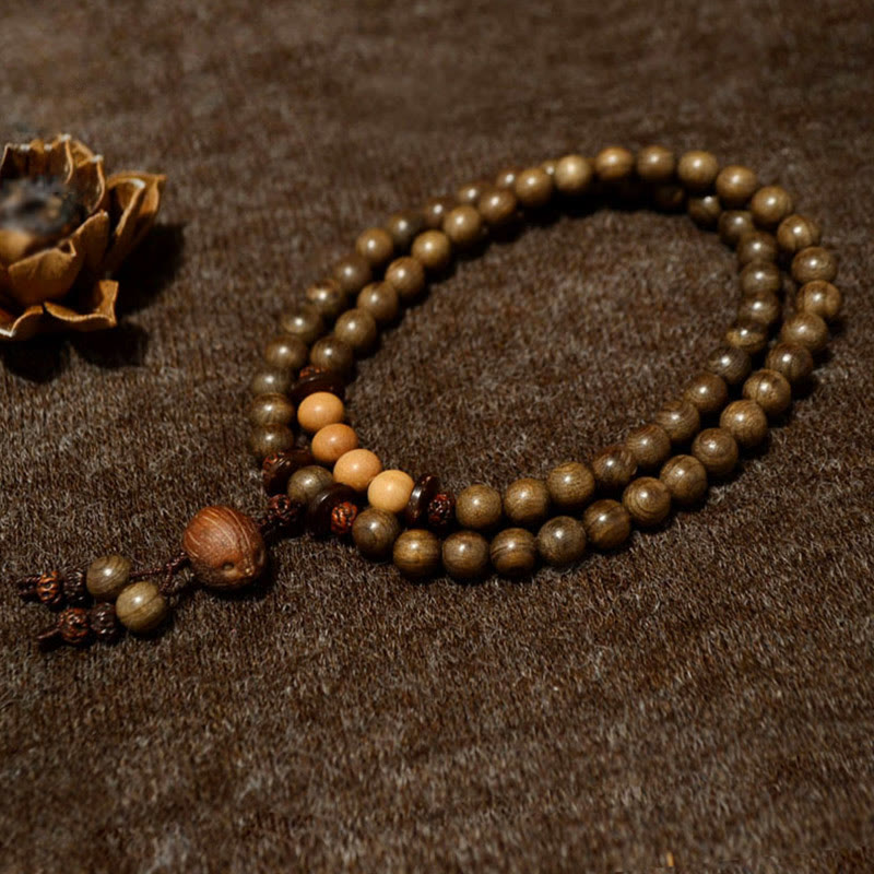 Tibetan sandalwood charm mala bracelet — view 4