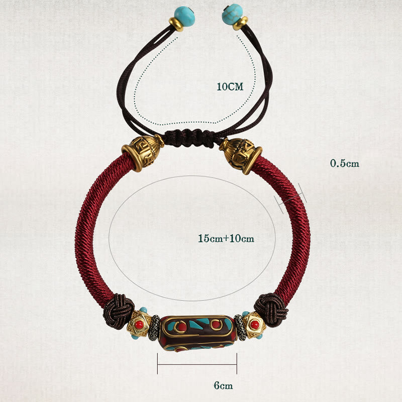 Tibetan Turquoise Mantra Braided Bracelet — view 8