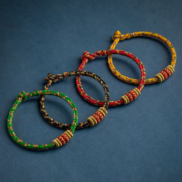 Buddha Stones Tibet Handmade Chinese Zodiac Luck Strength Braided String Bracelet - image 10
