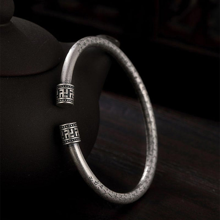 Heart Sutra white copper adjustable bracelet — view 1