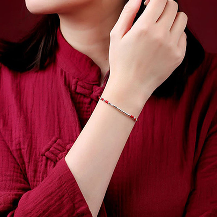 Handwoven Multicolor Bamboo Cord Bracelet — view 9