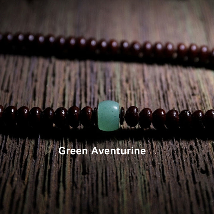 Purple Bodhi seed and Dzi bead mala bracelet — view 7