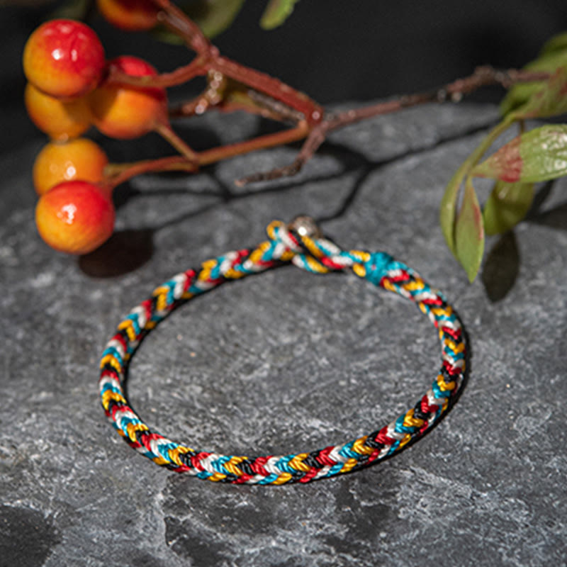 Handwoven five-color thread bracelet — view 4