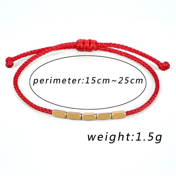 Copper bead braided cord bracelet — view 5