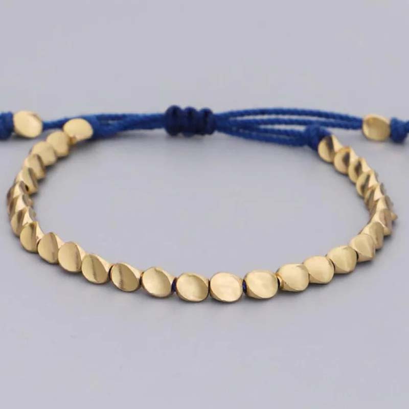 Three-piece copper bead cord bracelet set — view 8