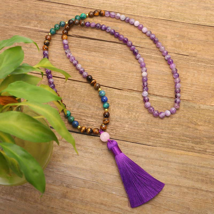 Tibetan Amethyst Mala Bracelet Set — view 8