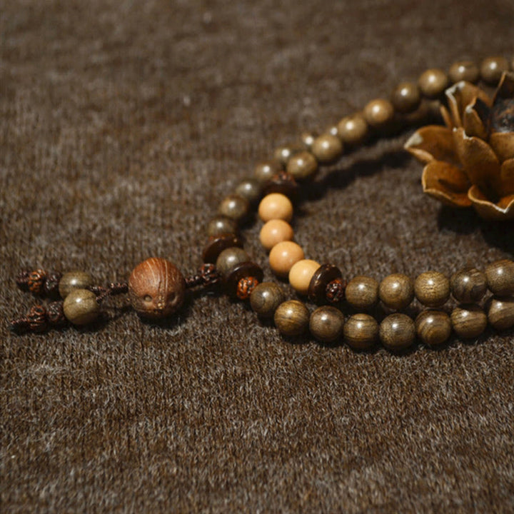 Tibetan sandalwood charm mala bracelet — view 3