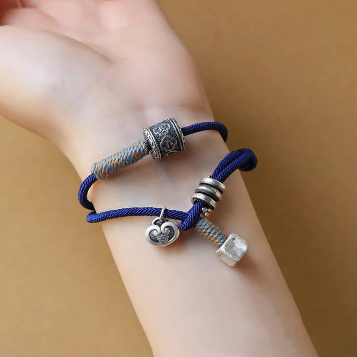 Om Mani Padme Hum double-wrap cord bracelet — view 5