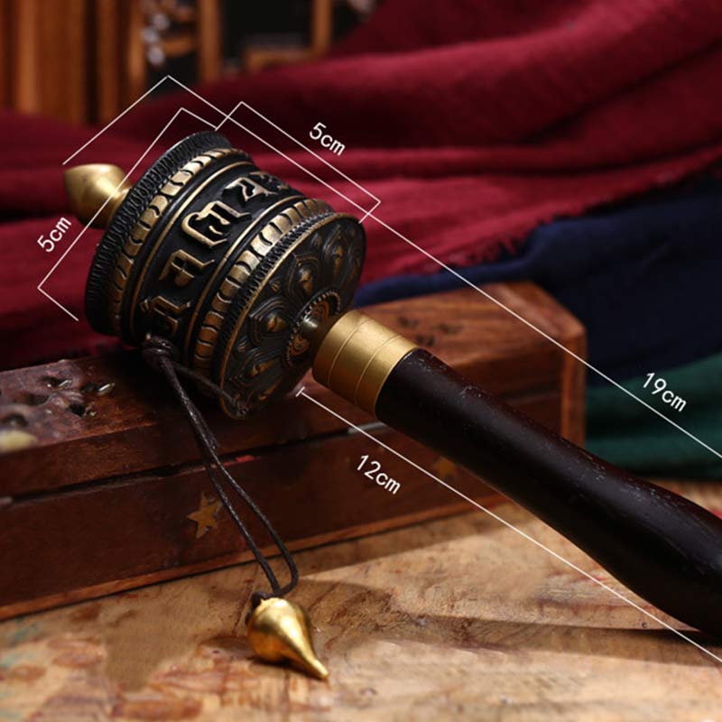 Tibetan copper prayer wheel decoration — view 8