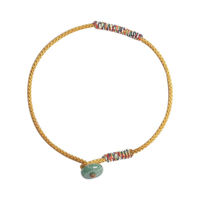 Handwoven green aventurine cord bracelet — view 9